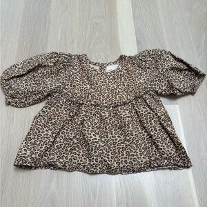 Pink Chicken Leopard Print Blouse, 6Y
